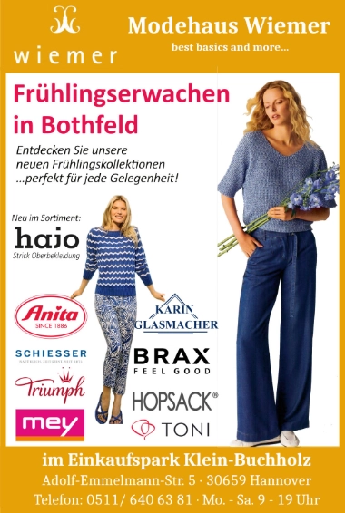 Webanzeige Woll Wiemer Frühlingskollektionen