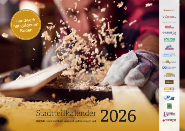 Kalender 2026 Vorderansicht.